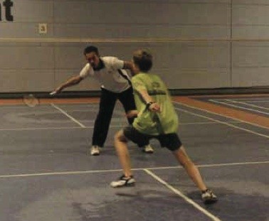 Start in Rückhand Badminton